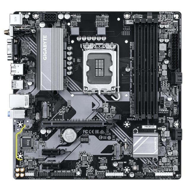 Дънна платка GIGABYTE B760M D3HP WIFI6, LGA1700, 4x DDR5, 2x M.2 NVMe, 4x SATA 6Gb/s, Wi-Fi 6/Bluetooth V5.3, VGA, HDMI, DP, mATX