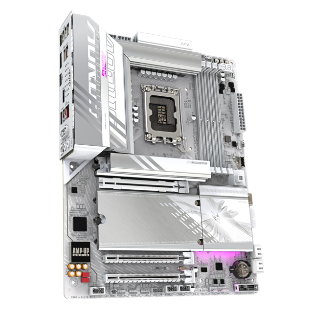 Дънна платка GIGABYTE Z890 AORUS ELITE WIFI7 ICE, LGA1851, 4x DDR5, PCIe 5.0, 4x M.2 NVMe, 4x SATA 6Gb/s, Wi-Fi 7, BLUETOOTH 5.4, DP, ATX