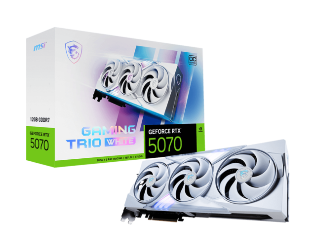 Видео карта MSI NVIDIA GeForce RTX 5070 12G GAMING TRIO OC WHITE, 12GB GDDR6, 192-bit, HDMI, 3x DP