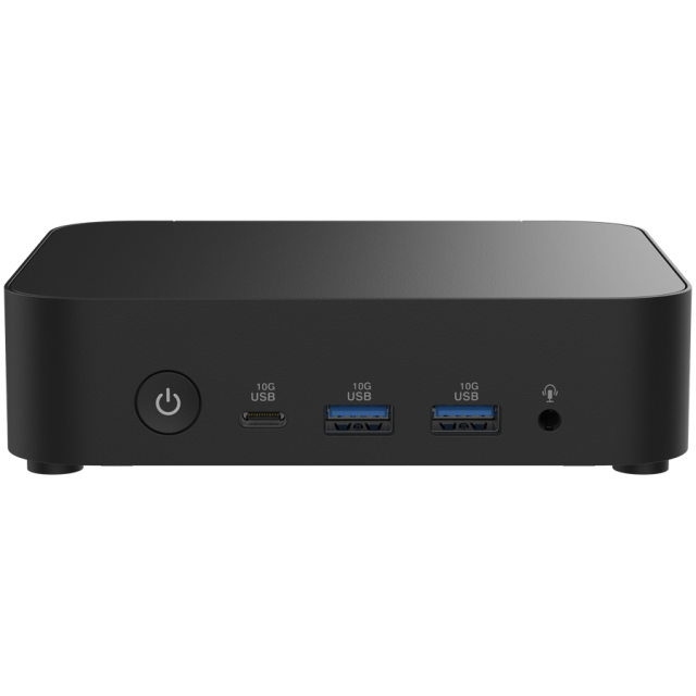 Компютър ASUS NUC 14 Essential, Intel Core 3 N355 8C (up to 3.9 GHz, 6MB Cache), 1x DDR5 4800MHz SO-DIMM, 1x M.2 22x80 NVMe and SATA SSD, WiFI6E AX211, Bluetooth 5.3, LAN, 5x USB Type-A, 2x USB Type-C, 3.5mm jack, 1x HDMI, 1x DP