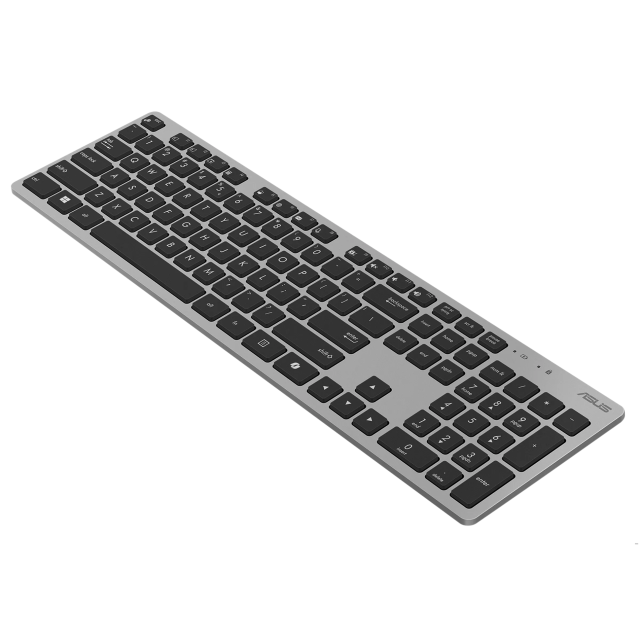 Комплект клавиатура и мишка Asus W5000, Wireless, оптична мишка (800-1600 dpi), сива
