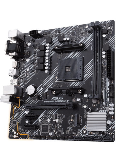 Дънна платка ASUS PRIME A520M-E, AM4, 2x DDR4, 1x M.2, 4x SATA 6Gb/s, VGA, DVI-D, HDMI, mATX