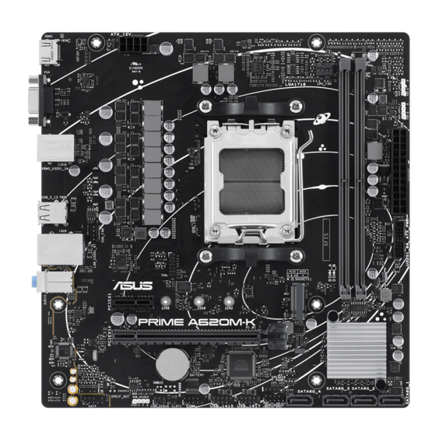 ASUS PRIME A620M-K, AM5, 2x DDR5, 1x M.2, 4x SATA 6Gb/s, VGA, HDMI, Micro ATX