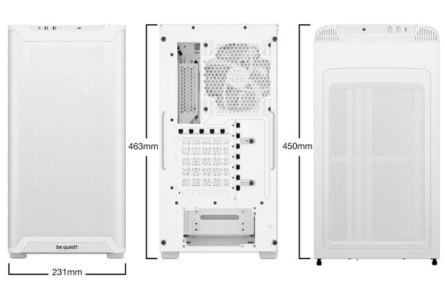 Кутия be quiet! Pure Base 501 LX White, Middle Tower, 1x USB 3.2 Type-C, 2x USB 3.2 Type-A, 1x HD Audio, Mini-ITX / mATX / ATX, Бяла