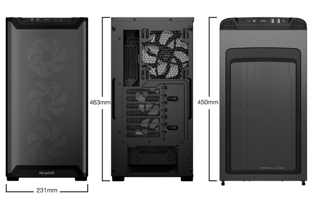 Кутия be quiet! Pure Base 501 LX Black, Middle Tower, 1x USB 3.2 Type-C, 2x USB 3.2 Type-A, 1x HD Audio, Mini-ITX / mATX / ATX, черен
