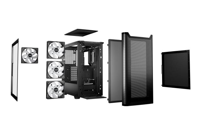 Кутия be quiet! Pure Base 501 LX Black, Middle Tower, 1x USB 3.2 Type-C, 2x USB 3.2 Type-A, 1x HD Audio, Mini-ITX / mATX / ATX, черен
