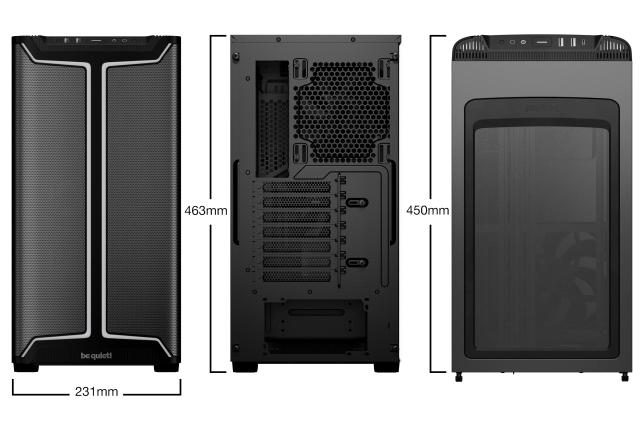 Кутия be quiet! Pure Base 501 DX Black, Middle Tower, 1x USB 3.2 Type-C, 2x USB 3.2 Type-A, 1x HD Audio, Mini-ITX / mATX / ATX, черен