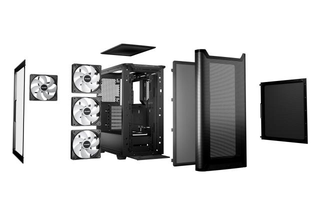 Кутия be quiet! Pure Base 501 DX Black, Middle Tower, 1x USB 3.2 Type-C, 2x USB 3.2 Type-A, 1x HD Audio, Mini-ITX / mATX / ATX, черен