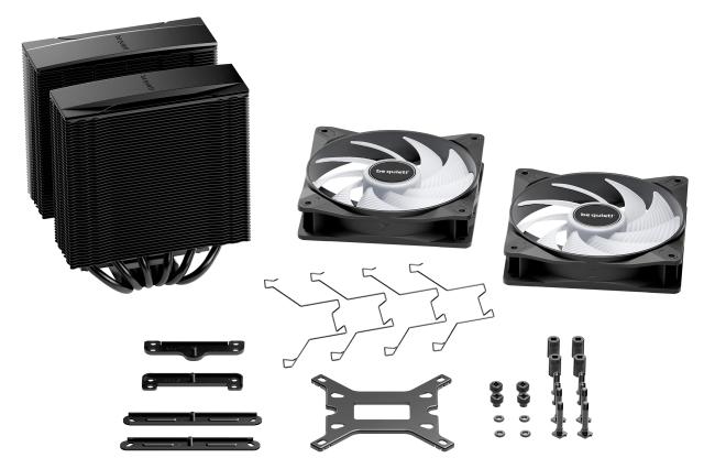 Охладител за процесор be quiet!, Pure Rock Pro 3 LX Black - Dual-Tower, 3 pin/4-Pin PWM, LGA1851/LGA1700/АМ4/AM5