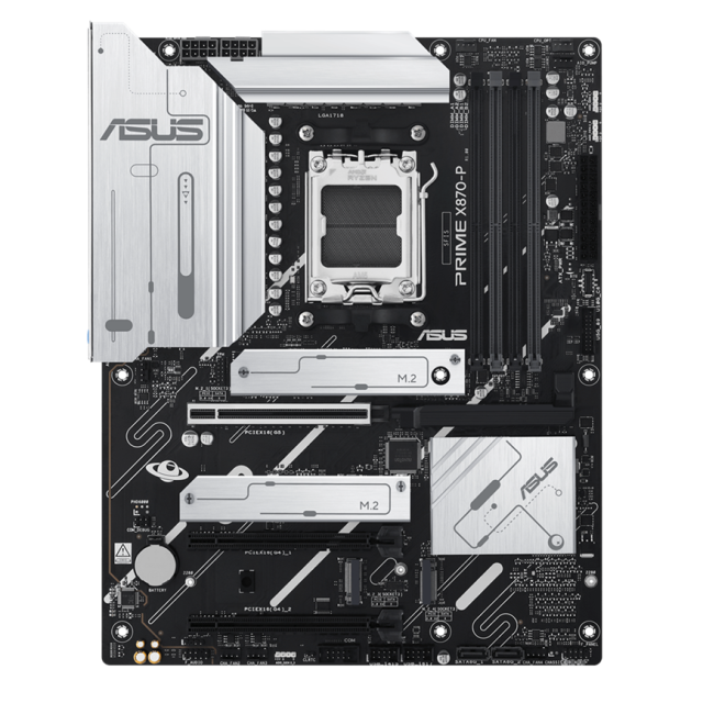 Дънна платка ASUS PRIME PRIME X870-P, AM5, 4x DDR5, 2x SATA 6Gb/s, 4x M.2, HDMI, ATX