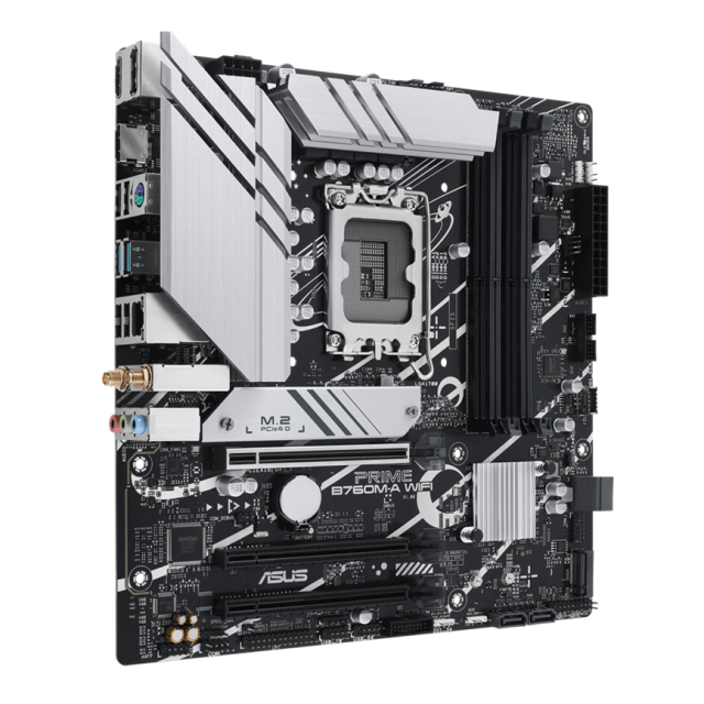 Дънна платка ASUS PRIME B760M-A WIFI, LGA1700, 4x DDR5, 4x SATA 6Gb/s, 2x M.2, WiFi 6/Bluetooth v5.2, 2x HDMI, DP, mATX