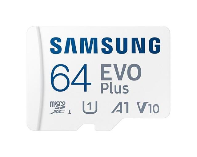 Карта памет Samsung EVO Plus 64GB, microSDXC, UHS-I, U1, V10, A1, Адаптер