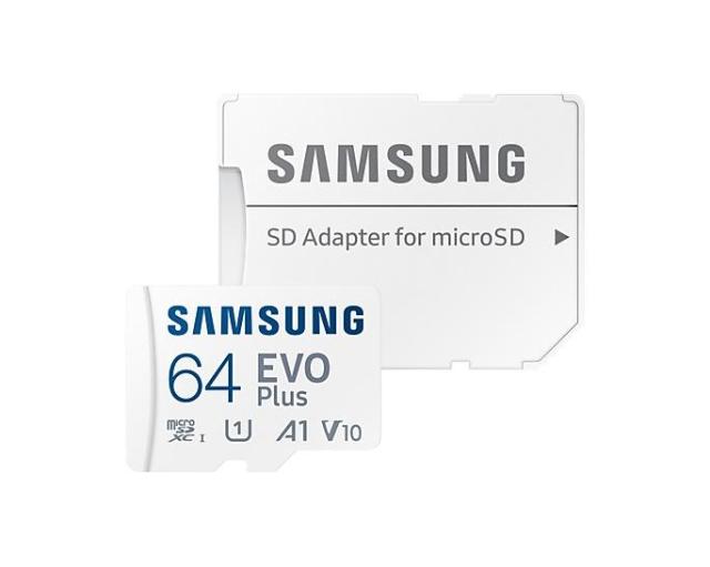 Карта памет Samsung EVO Plus 64GB, microSDXC, UHS-I, U1, V10, A1, Адаптер