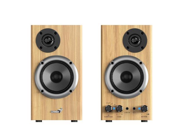 Тонколони Genius SP-HF520BT Speakers 2.0, 20W RMS, Bluetooth, 3D Surround, Pine Wood