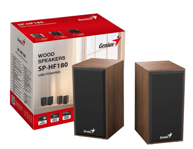 Тонколони Genius SP-HF180 Speakers 2.0, 6W, USB, Wood