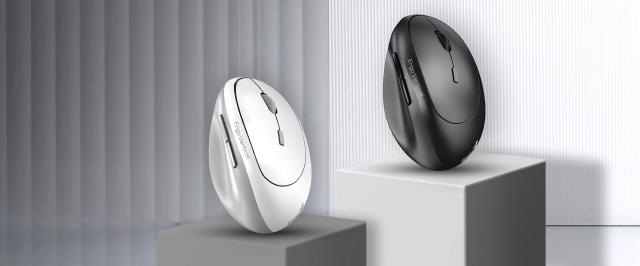 Genius Vertical Ergo 8350S Silent Mouse, Wireless/Bluetooth, Оптичена, 2400dpi, Dark Grey