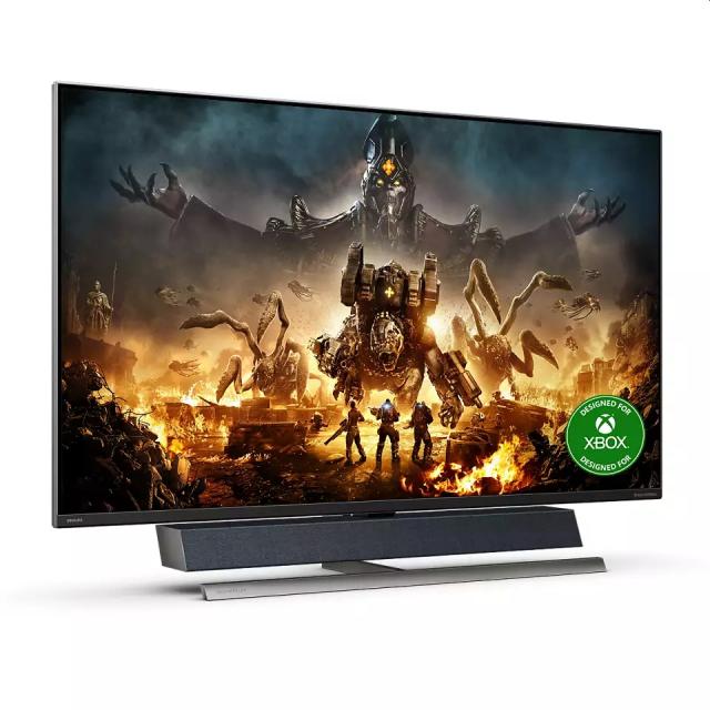 Монитор Philips 559M1RYV/00, 55" VA WLED, 3840x2160@144Hz, 4ms GTG, 750cd/m2, 4000:1, Mega Infinity DCR, Adaptive Sync, FlickerFree, Low Blue Mode, B&W 40W 2.1 ch., Tilt, 3xHDMI, DP, USB hub