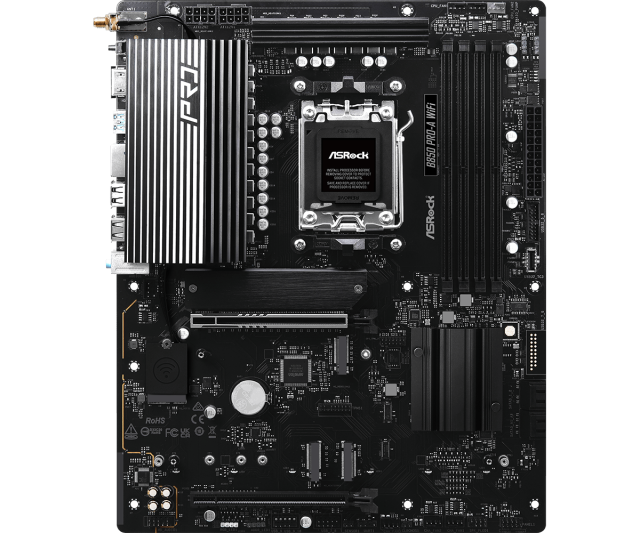 Дънна платка ASRock B850 PRO-A WIFI, AM5, 4x DDR5, 4x M.2, 4x SATA 6Gb/s, Wi-Fi 6E/ Bluetooth 5.2. HDMI, ATX