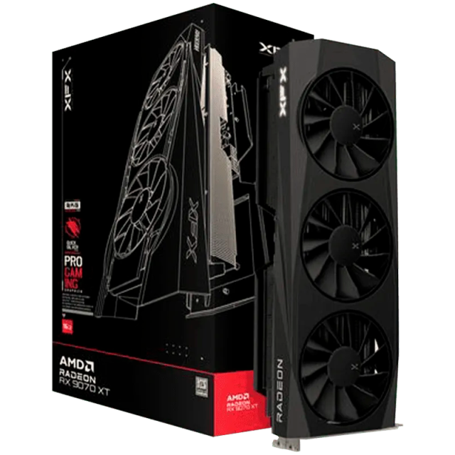 Видео карта XFX Quicksilver AMD Radeon RX 9070XT Gaming Edition 16GB GDDR6, 256-bit, HDMI, 3x DP