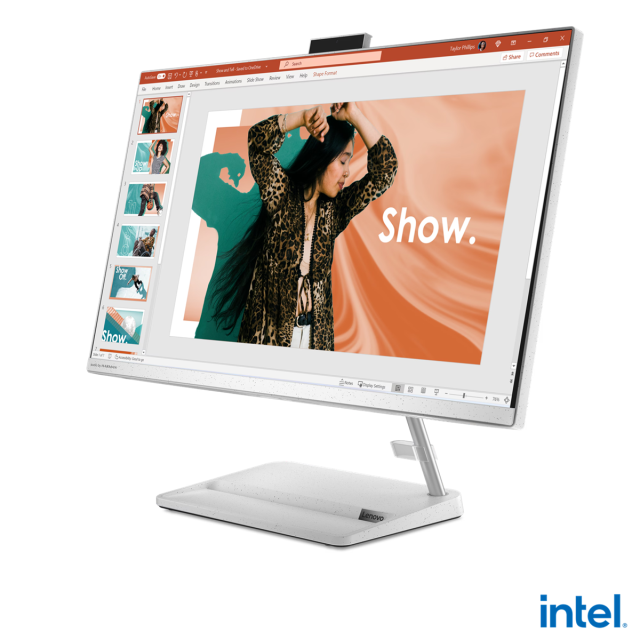 Компютър Lenovo IdeaCentre 3 27IAP7 All-in-One, 27.0" (68.58 см) Full HD IPS Anti-glare, Intel Core i5-12450H 8C (2.0/4.4GHz, 12MB Cache), 8GB DDR4 3200MHz SoDIMM, 512GB M.2 NVMe SSD, Free DOS