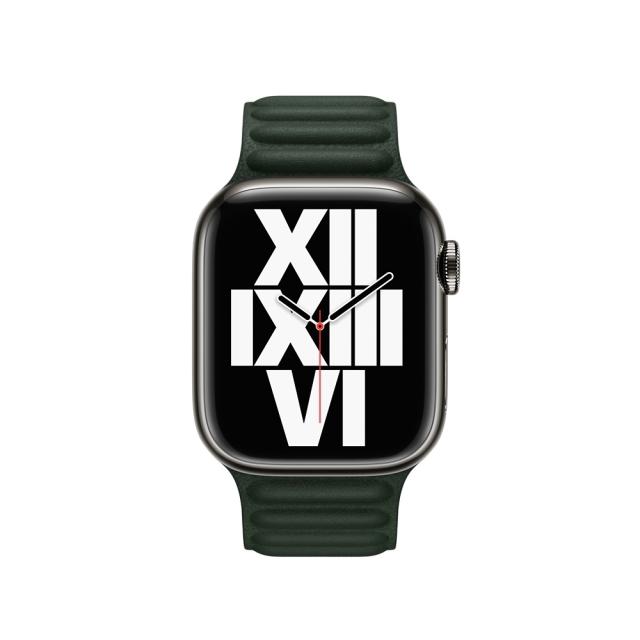 Каишка за часовник Apple Watch 41mm Sequoia Green Leather Link - S/M