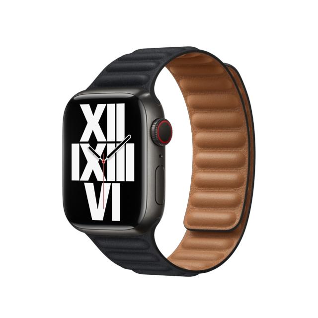 Каишка за часовник Apple Watch 41mm Midnight Leather Link - S/M