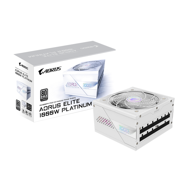 Захранване Gigabyte AORUS ELITE P1000W ICE, 80 PLUS Platinum, PCIe 5.0, ATX 3.0, Fully Modular