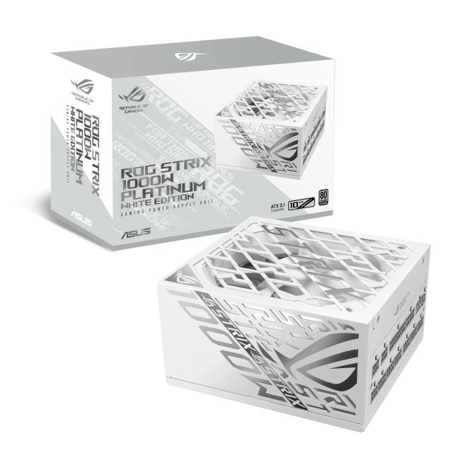 Захранване ASUS ROG STRIX 1000W White Edition, 80 PLUS Platinum, PCIe 5.1, ATX 3.1, Fully Modular