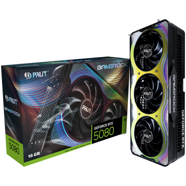 Видео карта PALIT nVIDIA GeForce RTX 5080 GameRock 12GB GDDR7, 256-bit, HDMI, 3x DP