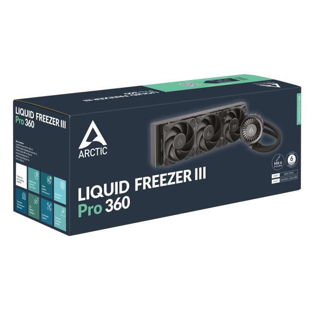 Охладител за процесор Arctic Liquid Freezer III Pro 360, 4-pin PWM, Black