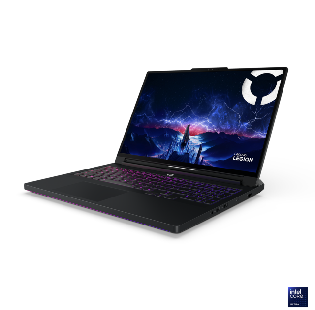 Лаптоп Lenovo Legion Pro 7 16IAX10H, Intel Core Ultra 9 275HX 24C (2.7/5.4GHz, 36MB Cache), 16.0" (40.64 cm) WQXGA OLED Glossy, 240Hz, NVIDIA GF RTX5080 16GB GDDR7 DLSS 4, 64GB DDR5, 2x 1 TB M.2 NVMe SSD, Free DOS