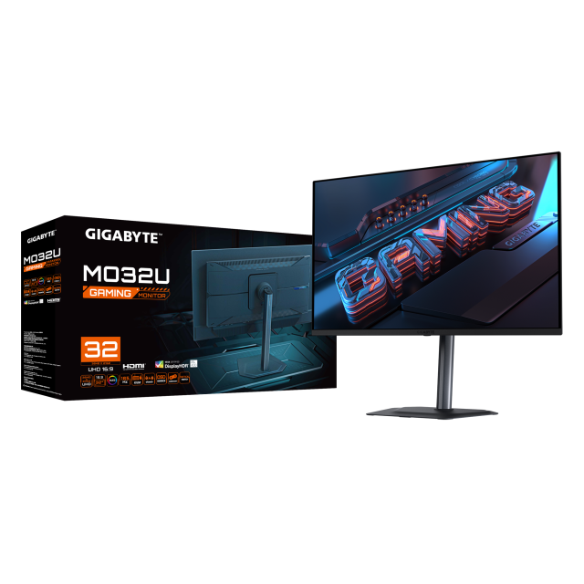 Монитор GIGABYTE MO32U, 31.5" (80.01 cm) 4K UHD QD-OLED, 165Hz, 0.03ms, 250 cd/m², 2x HDMI, 1x DP, 1x USB Type-C