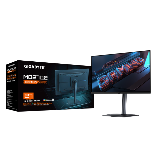 Монитор GIGABYTE MO27Q2, 27.0" (68.58 cm) 2K QHD QD-OLED, 240Hz, 0.03ms, 250 cd/m², 2x HDMI, 1x DP, 1x USB Type-C