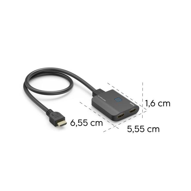 HAMA Сплитер 4K HDMI мъжко - 2 x HDMI женско, черен