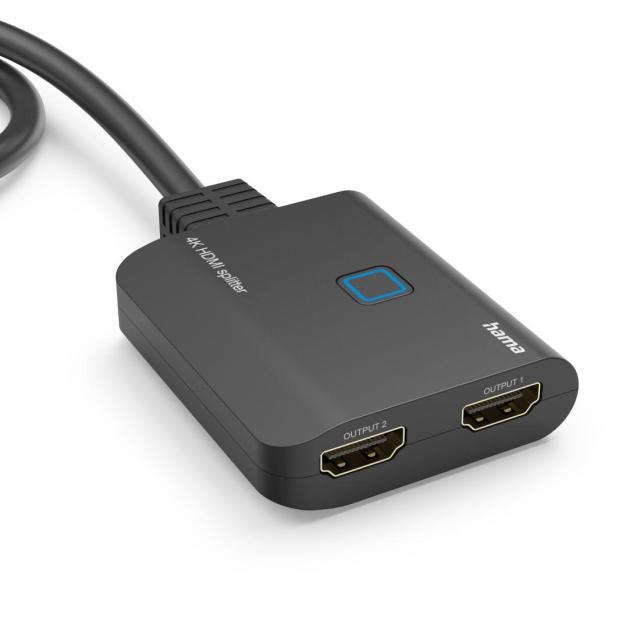 HAMA Сплитер 4K HDMI мъжко - 2 x HDMI женско, черен