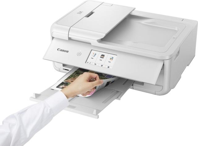Мастилоструйно многофункционално устройство Canon PIXMA TS9551Ca, цветен, принтер/копир/скенер, A3/A4, 4800 x 1200dpi, 33 стр/мин, Hi-Speed USB, LAN, Wi-Fi, Cloud Link
