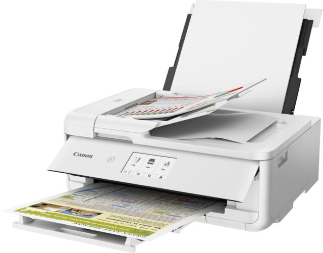 Мастилоструйно многофункционално устройство Canon PIXMA TS9551Ca, цветен, принтер/копир/скенер, A3/A4, 4800 x 1200dpi, 33 стр/мин, Hi-Speed USB, LAN, Wi-Fi, Cloud Link