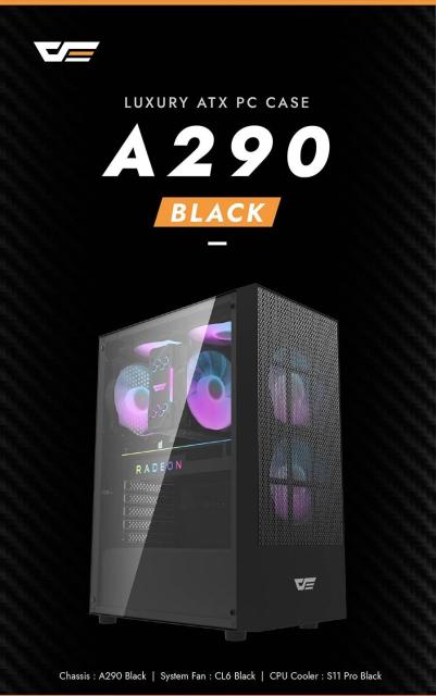 Кутия Darkflash A290 Black, Middle Tower, 1 x USB 3.0, 1 x USB 2.0, 1 x HD Audio, Mini-ITX / mATX / ATX