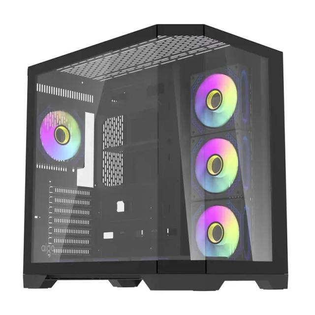 Кутия Darkflash Aigo FT418 PRO Black, Middle Tower, 1 x USB 3.0, 2 x USB 2.0, 1 x HD Audio, Mini-ITX / mATX / ATX