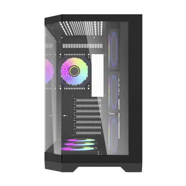 Кутия Darkflash Aigo FT418 PRO Black, Middle Tower, 1 x USB 3.0, 2 x USB 2.0, 1 x HD Audio, Mini-ITX / mATX / ATX
