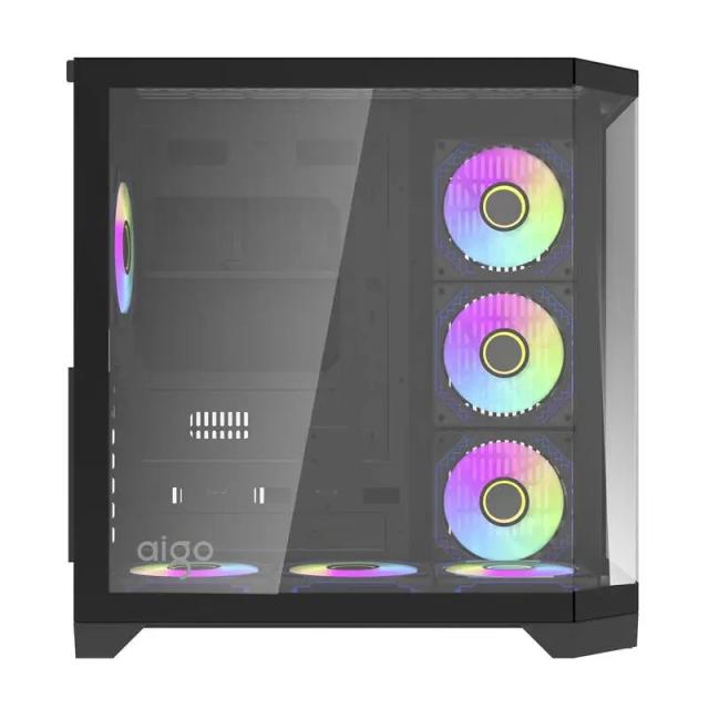 Кутия Darkflash Aigo FT418 PRO Black, Middle Tower, 1 x USB 3.0, 2 x USB 2.0, 1 x HD Audio, Mini-ITX / mATX / ATX
