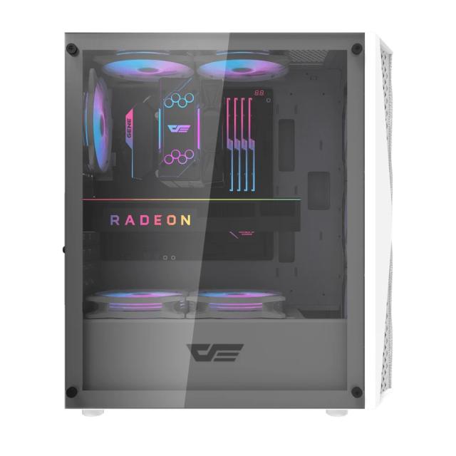Кутия Darkflash DK352 White, Middle Tower, 2 x USB 3.0, 1 x HD Audio, Mini-ITX / mATX / ATX