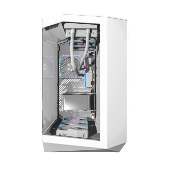 Кутия Darkflash DY470 Ice White, Middle Tower, 1 x USB 3.2 Type-C, 2 x USB 3.0, 1 x HD Audio, Mini-ITX / mATX / ATX