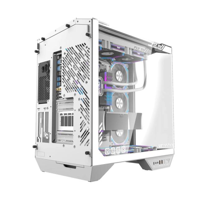 Кутия Darkflash DY470 Ice White, Middle Tower, 1 x USB 3.2 Type-C, 2 x USB 3.0, 1 x HD Audio, Mini-ITX / mATX / ATX