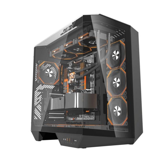 Кутия Darkflash DY470 Shadow Black, Middle Tower, 1 x USB 3.2 Type-C, 2 x USB 3.0, 1 x HD Audio, Mini-ITX / mATX / ATX
