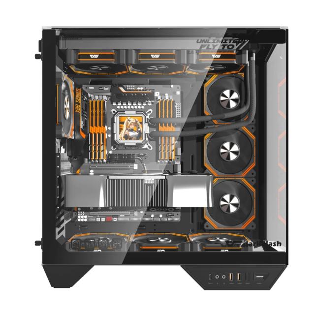 Кутия Darkflash DY470 Shadow Black, Middle Tower, 1 x USB 3.2 Type-C, 2 x USB 3.0, 1 x HD Audio, Mini-ITX / mATX / ATX