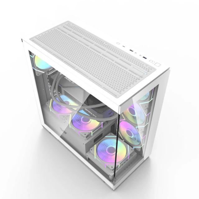 Кутия Darkflash DS900 White, Middle Tower, 1 x USB 3.1 Type-C, 1 x USB 3.0, 1 x USB 2.0, 1 x HD Audio, Mini-ITX / mATX / ATX