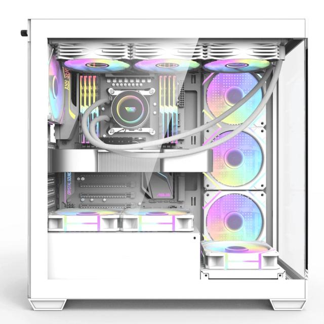 Кутия Darkflash DS900 White, Middle Tower, 1 x USB 3.1 Type-C, 1 x USB 3.0, 1 x USB 2.0, 1 x HD Audio, Mini-ITX / mATX / ATX