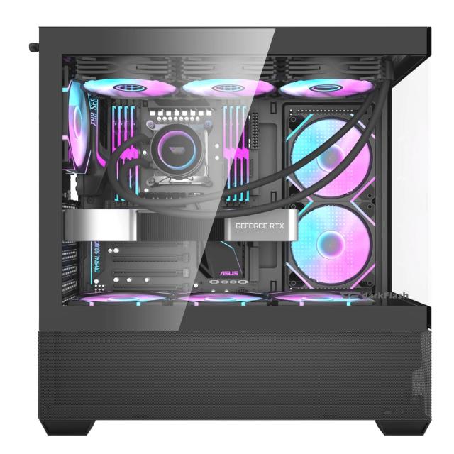 Кутия Darkflash DS900 AIR Black, Middle Tower, 1 x USB 3.1 Type-C, 1 x USB 3.0, 1 x USB 2.0, 1 x HD Audio, Mini-ITX / mATX / ATX