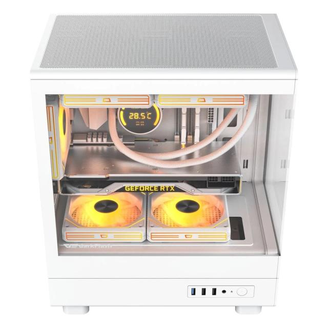 Кутия Darkflash DB330M White, Mini Tower, 1 x USB 3.0, 2 x USB 2.0, 1 x HD Audio, Mini-ITX / mATX